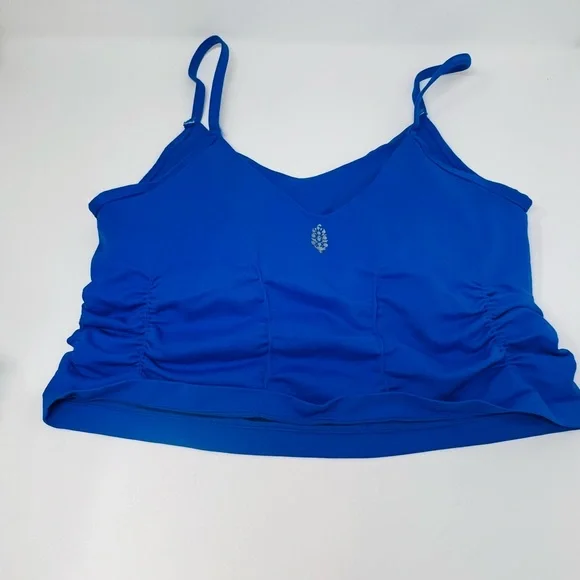 NWT RARE! Free People Good Karma Tank Crop Top Ruched Mazarine Mindset Size XS/S - Picture 8 of 10
